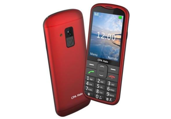 CPA HALO 28 Senior červený - Mobilný telefón s nabíjacím stojanom