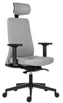 1740 SYN Vion PDH + BR06 BN7 - kancelárska otočná stolička s plne priedušným operadlom a podhlavníkom, látka BN7 čierna