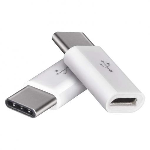 Emos Adaptér Micro-USB/USB-C biely 2ks - Redukcia microUSB - USB-C