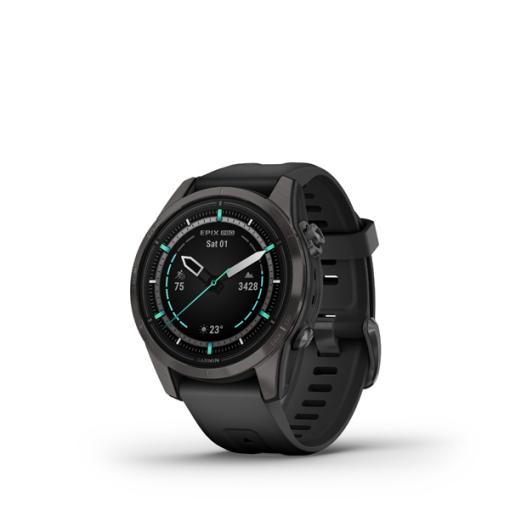 Garmin epix Pro (g2) Sapphire, 42mm, Carbon Grey DLC Titanium, Black band - Prémiové multi-športové smart GPS hodinky s AMOLED displejom a LED baterkou