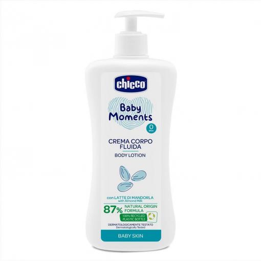 CHICCO Mlieko telové s dávkovačom Baby Moments 87 % prírodných zložiek 500 ml