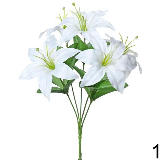 Kytica ľalia biela 36cm - Umelé kvety