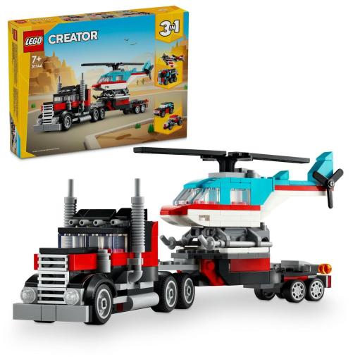 LEGO LEGO® Creator 3 v 1 31146 Nákladiak s plochou korbou a helikoptérou