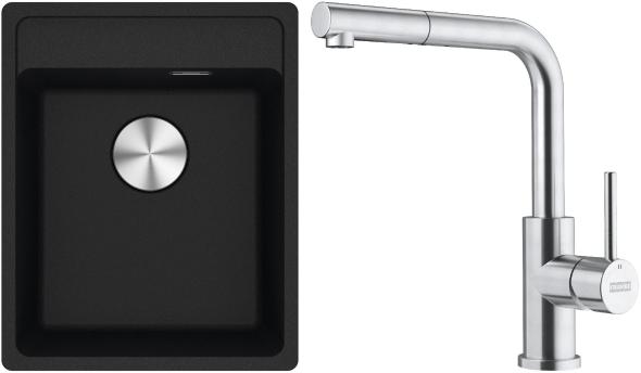 Franke SET G295 O - Set drez MRG 610-37 RTL onyx + batéria FC 6986.501
