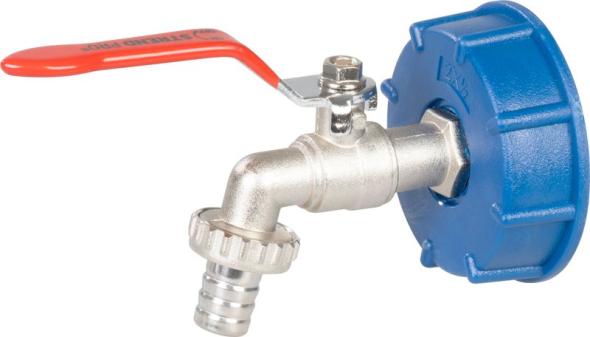 Strend Pro 257100 - Sada, ventil 1/2" (Zn redukcia 3/4") + plastová redukcia 60 mm + výpust 3/4" , na IBC nádrž, Pozink