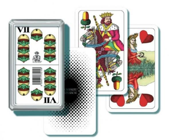 Teddies Mariáš dvojhlavý spoločenská hra v plastovej krabičke 6,5x10,5x2cm - karty
