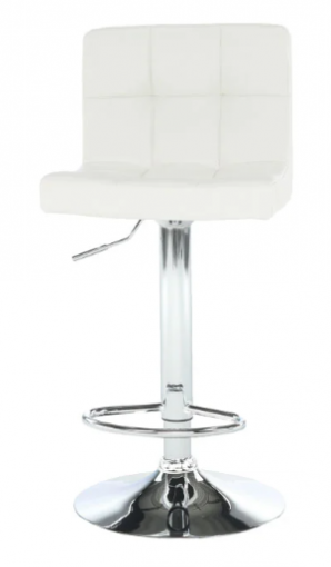 KANDY NEW BI - stolička barová, ekokoža biela/chróm
