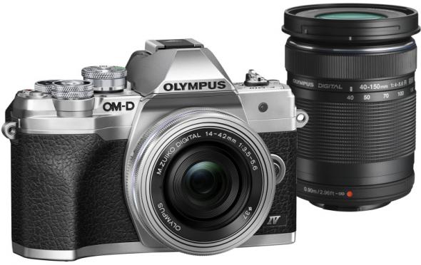 Olympus E-M10 Mark IV strieborný + Pancake EZ-M 14-42 mm EZ strieborný + 40-150mm R čierny - Digitálny fotoaparát