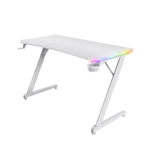 Trust GXT 709W LUMINUS RGB desk White - Hráčsky stôl
