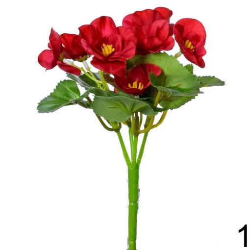Begónia 19cm červená - Umelé kvety