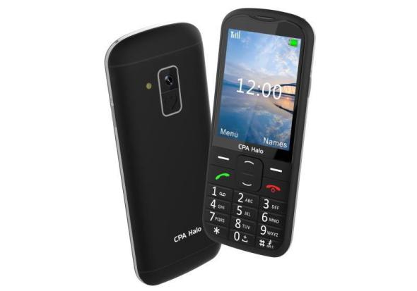 CPA HALO 28 Senior čierny - Mobilný telefón s nabíjacím stojanom