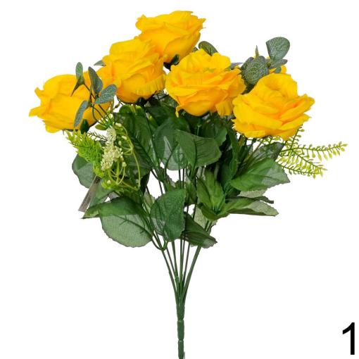 Kytica ruže ŽLTÁ 35cm - Umelé kvety