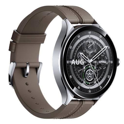 Xiaomi Watch 2 Pro - 4G LTE Silver Case with Brown Leather Strap - Smart hodinky