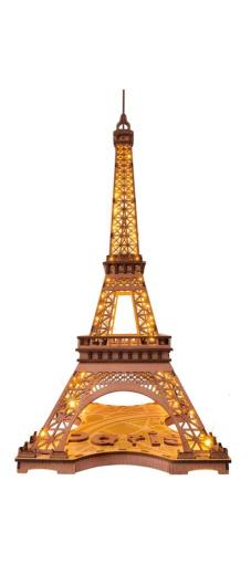 RoboTime 3D drevené puzzle Rolife Eiffelova veža Night Shining - 3D skladačka