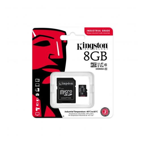 Kingston Industrial MicroSDHC 8GB class 10 (r100MB,w80MB) - Pamäťová karta + adaptér