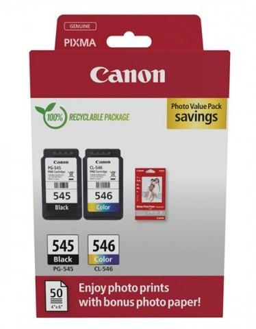 Canon PG-545 / CL-546 + 50ks fotopapier 10x15cm GP-501 - Náplne pre tlačiareň
