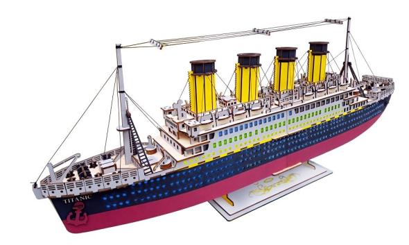 Woodcraft construction kit Drevené 3D puzzle Titanic - 3D skladačka