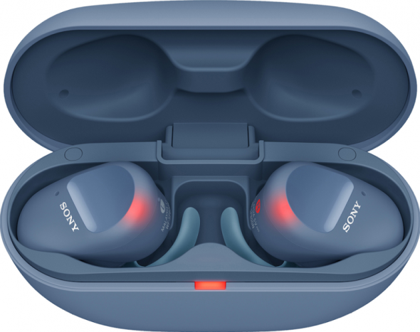 Sony WF-SP800NL modré - Bezdrôtové slúchadlá s potlačením hluku na cvičenie