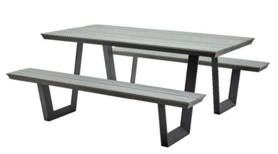 Hecht BELIZE GREY - Záhradné lavice so stolom, hliník/polywood