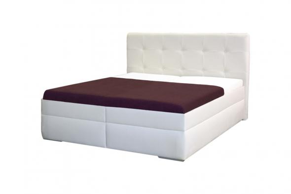 IMPERIA2 180 M01 (972064) - posteľ 180cm, koženka M01 biela, nohy strieborné