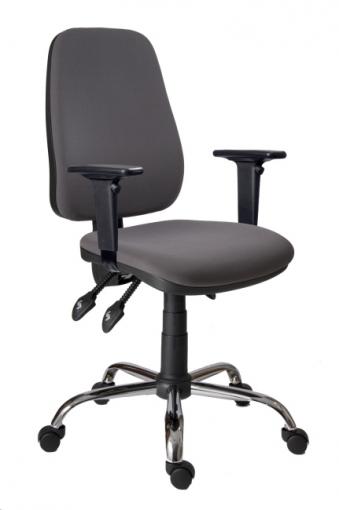 1140 ASYN C D5 SI + BR06 - kancelárska stolička, látka DORA D5 sivá s podrúčkami BR 06