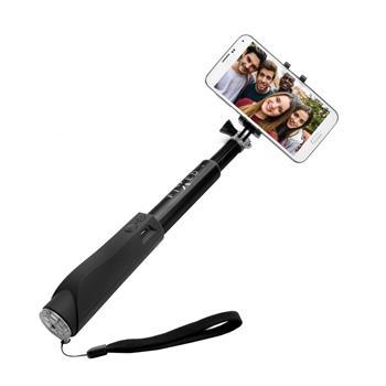 FIXED Teleskopický selfie stick v luxusnom hliníkovom prevedení s BT čierny - selfie stick