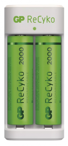 GP Eco E211 + 2ks ReCyko 2000 (AA) - nabíjačka batérií + batérie