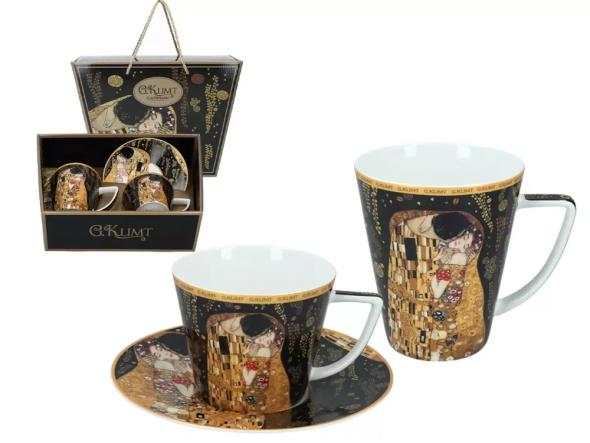 Carmani - Sada KLIMT Šálka s podšálkou 230ml + hrnček 400ml The Kiss
