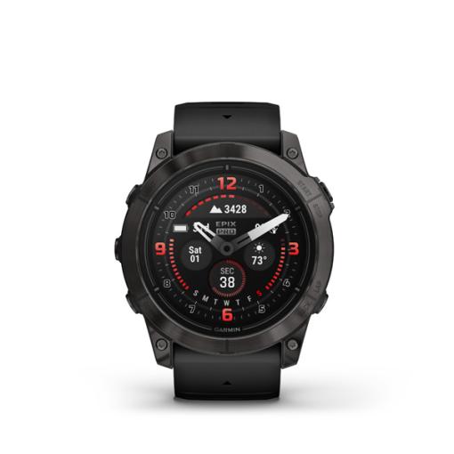 Garmin epix Pro (g2) Sapphire, 51mm, Carbon Gray DLC Titanium, Black band - Prémiové multi-športové smart GPS hodinky s AMOLED displejom a LED baterkou