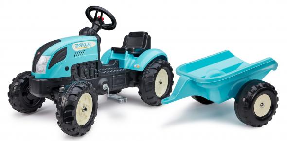 Falk Falk šliapací traktor s prívesom Kiddy Farm - modrý