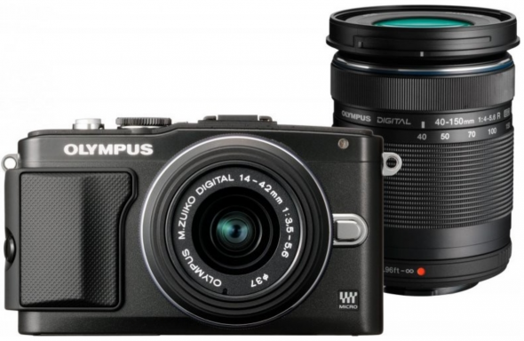 Olympus PEN E-PL5 + EZ-M1442 II R + EZ-M4015 R DZK Black - Digitálny fotoaparát
