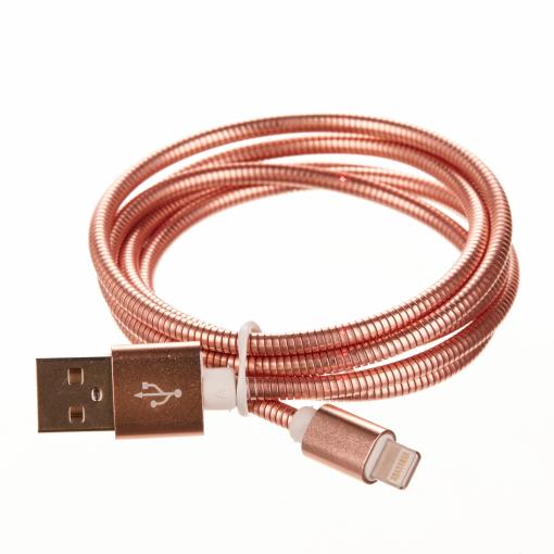 CellFish  univerzálny kovový kábel Lightning ružový (bulk) - kábel Lightning