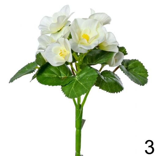 Begónia 19cm biela - Umelé kvety
