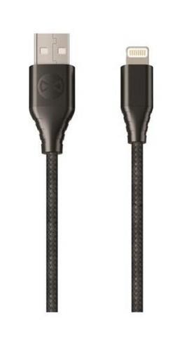 Forever Core Lightning MFI 3m čierny textilný - lightning USB kábel MFI 2.4A