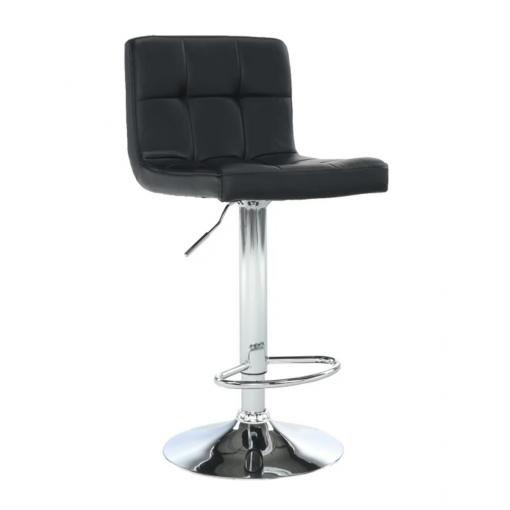 KANDY NEW CI - stolička barová, ekokoža čierna/chróm