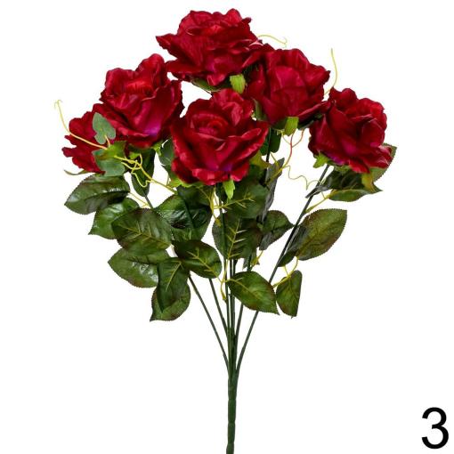 Kytica ruža červená 61cm - Umelé kvety
