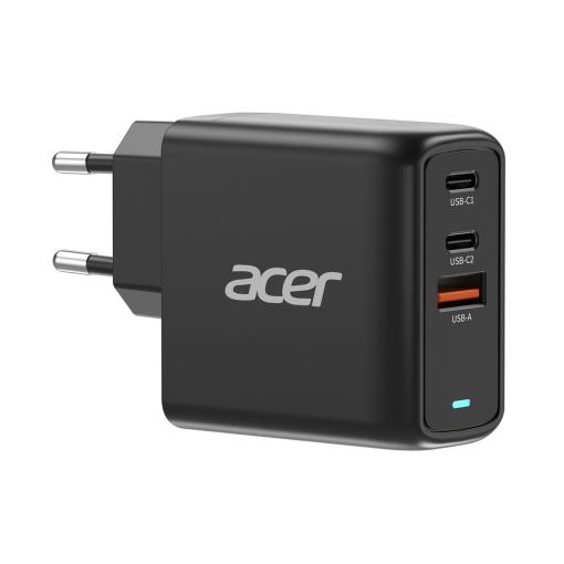 Acer GAN 67W PD charger, 2xUSB-C, 1xUSB-A čierny - Univerzálny USB-C adaptér s 2m káblom 100W