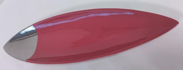 DecorGlass - Misa keramika 50cm červená+ strieborná