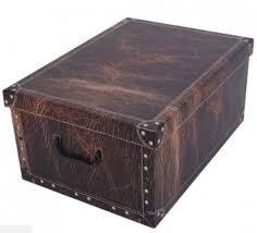Úložná krabica MAXI LEATHER BROWN 51x37x24cm - Krabica úložná