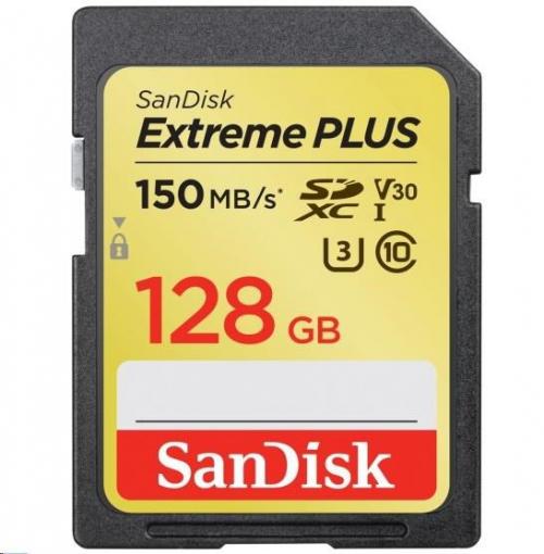 SanDisk Extreme Plus SDHC 128GB Class 10 UHS-I U3 V30 (r150MB,w60MB) - Pamäťová karta SD
