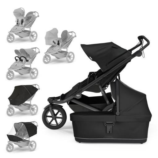 THULE Kočík súrodenecký Urban Glide Double Black/Black set XXL