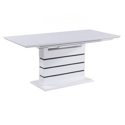 MEDAN BI - jedálenský stôl 140-180x90x76 cm, biela extra vysoký lesk