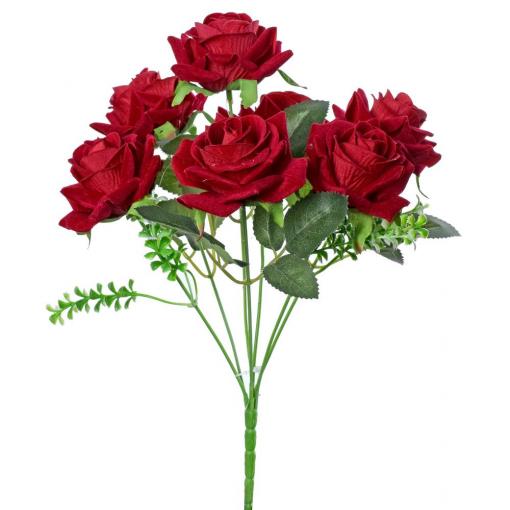 Kytica ruža červená 30cm - Umelé kvety