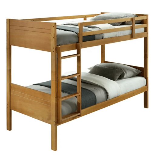 MAKIRA DB - Poschodová posteľ,latkové rošty, masívne drevo dub