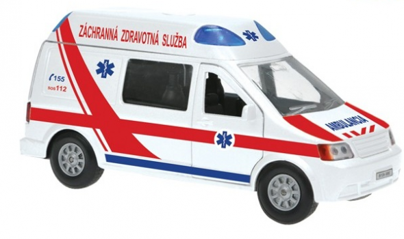 Ambulancia 13cm so svetlom, spätný chod - Sanitka