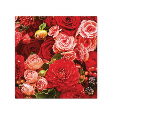 Red bouquet 33x33cm - Servítky