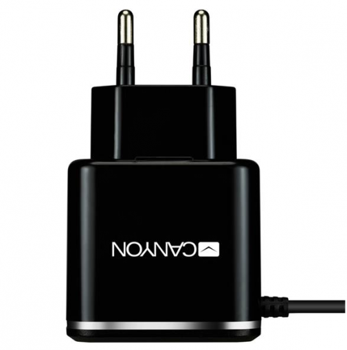 Canyon Nabíjačka microUSB 5V/1A, kábel 1m - Univerzálny USB adaptér čierny