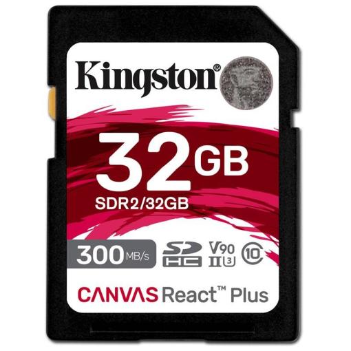 Kingston Canvas React Plus SDXC 32GB UHS-II U3 V90 Class 10 (r300MB,w260MB) - Pamäťová karta SD