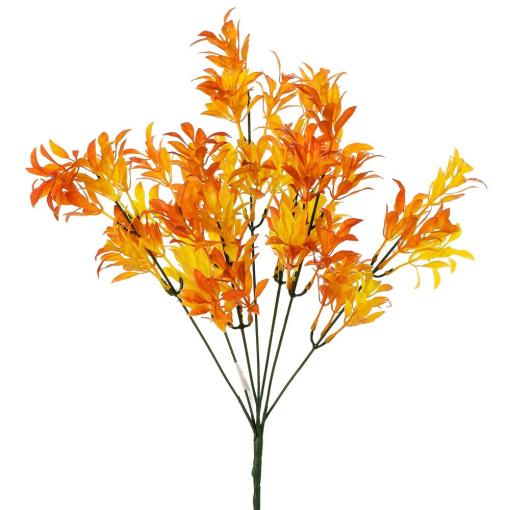 Zápich mini lískty oranžové 42cm - Umelé kvety