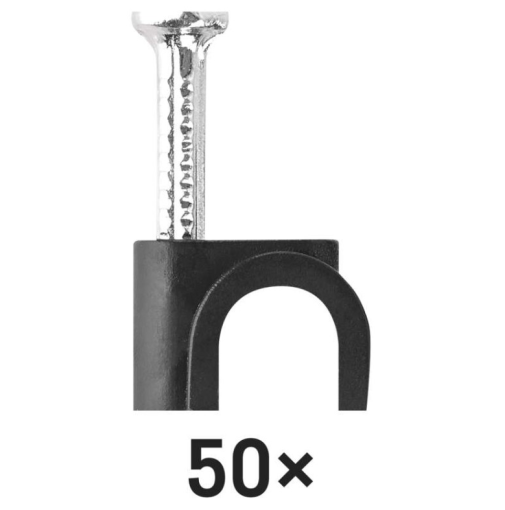 Emos Káblové príchytky 6mm čierne 50ks - Príchytky